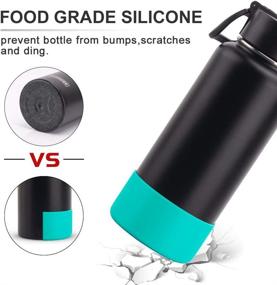 img 2 attached to 🧴 Koodee Anti-Slip Bottom Sleeve Cover - Protective Silicone Boot for 12 oz-64 oz Sport Water Bottles Flask