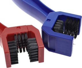 img 2 attached to Bike Bicycle Chain Washer Cleaner Cleaning Brush - 2 Pcs (Blue and Red), COSMOS