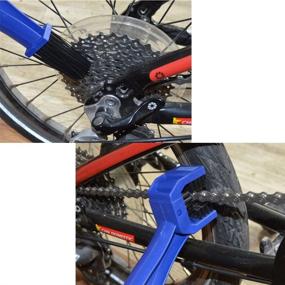 img 3 attached to Bike Bicycle Chain Washer Cleaner Cleaning Brush - 2 Pcs (Blue and Red), COSMOS