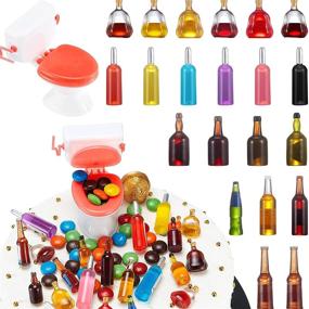 img 4 attached to 21 Styles of Miniature Wine Bottles with Mini Toilet Cake Topper – Party Decorations, Funny Dollhouse Cake Accessories, Ideal for Celebrations, Birthdays, and Cake Decorating