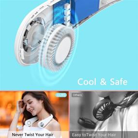 img 1 attached to 🌀 Bladeless Neck Fan - Portable Neck Fans for Women-USB Wearable Personal Fan - 360° Cooling Hanging Fan with Leafless Design, 48 outlets, 3 Speeds - Headphone Style for Outdoor Sports Travel and More