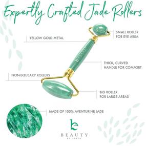 img 1 attached to 🌿 Jade Roller for Face: Ultimate Skin Care Tool for Beauty Products, Small Eye Roller included! Get rid of Puffy Eyes and Pamper Yourself with this Facial Massager. Perfect Self Care Gift for Women.