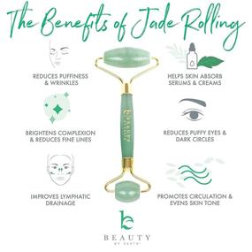 img 2 attached to 🌿 Jade Roller for Face: Ultimate Skin Care Tool for Beauty Products, Small Eye Roller included! Get rid of Puffy Eyes and Pamper Yourself with this Facial Massager. Perfect Self Care Gift for Women.