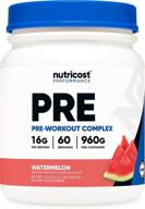 power-up your workout with nutricost pre-workout complex powder in refreshing watermelon flavor (60 servings) logo