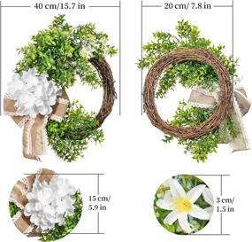 img 3 attached to Floral Wreath Wreaths Artificial Boxwood
