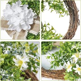 img 1 attached to Floral Wreath Wreaths Artificial Boxwood