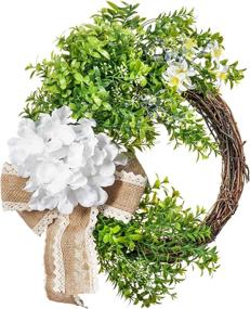 img 4 attached to Floral Wreath Wreaths Artificial Boxwood