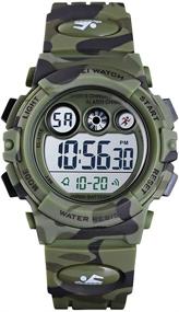 img 4 attached to CakCity Kids Watches: Waterproof Digital Sport Watches for Boys and Girls 🕒 with Alarm, Stopwatch, and Military Style – Designed for Outdoor Adventures, Ages 5-10