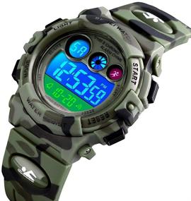 img 1 attached to CakCity Kids Watches: Waterproof Digital Sport Watches for Boys and Girls 🕒 with Alarm, Stopwatch, and Military Style – Designed for Outdoor Adventures, Ages 5-10