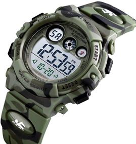 img 2 attached to CakCity Kids Watches: Waterproof Digital Sport Watches for Boys and Girls 🕒 with Alarm, Stopwatch, and Military Style – Designed for Outdoor Adventures, Ages 5-10