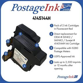 img 1 attached to 🖨️ High-Quality Non-OEM Ink Cartridge Replacements for IS280 and IM280 Machines - Pack of 2 from PostageInk.com