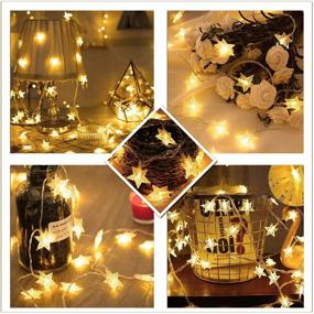 img 1 attached to 🌟 Magical Star String Lights: 100 LED 33 FT Plug-in Fairy Twinkle Lights for Bedroom, Waterproof & Extendable for Indoor/Outdoor Wedding, Christmas, New Year, and Garden Decoration - Warm White