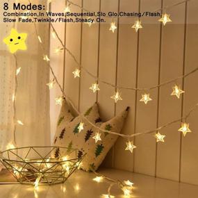 img 2 attached to 🌟 Magical Star String Lights: 100 LED 33 FT Plug-in Fairy Twinkle Lights for Bedroom, Waterproof & Extendable for Indoor/Outdoor Wedding, Christmas, New Year, and Garden Decoration - Warm White