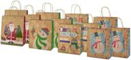 🛍️ 12-pack of large kraft gift bags for christmas logo