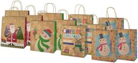 img 4 attached to 🛍️ 12-Pack of Large Kraft Gift Bags for Christmas