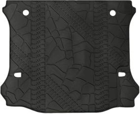 img 4 attached to 🚗 2011-2018 Jeep Wrangler Rubicon JK JKU Unlimited 4 Door TPE Cargo Tray: All-Weather Protector for Rear Floor, Covers Trunk with or Without Factory Right Side Subwoofer - Black Cargo Liner