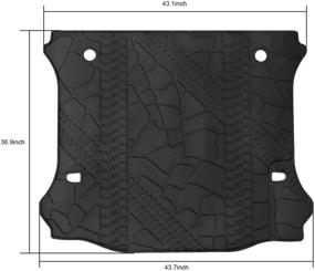 img 3 attached to 🚗 2011-2018 Jeep Wrangler Rubicon JK JKU Unlimited 4 Door TPE Cargo Tray: All-Weather Protector for Rear Floor, Covers Trunk with or Without Factory Right Side Subwoofer - Black Cargo Liner