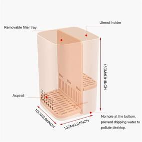 img 3 attached to 🔧 Versatile Navy Kitchen Utensil Holder: Countertop or Wall-Mounted Storage Organizer with Double Ventilation Holes for Draining Chopsticks, Spoons, Forks, and More