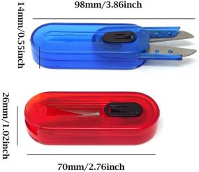 img 2 attached to 🔪 Yueton Set of 2 Mini Portable Collapsible Scissors with Storage Box Cutter and Hussif for Outdoor Travel Cutting and Sewing - Ideal for Paper, Thin Thread, Fishing Line