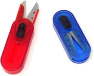 🔪 yueton set of 2 mini portable collapsible scissors with storage box cutter and hussif for outdoor travel cutting and sewing - ideal for paper, thin thread, fishing line logo