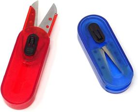 img 4 attached to 🔪 Yueton Set of 2 Mini Portable Collapsible Scissors with Storage Box Cutter and Hussif for Outdoor Travel Cutting and Sewing - Ideal for Paper, Thin Thread, Fishing Line