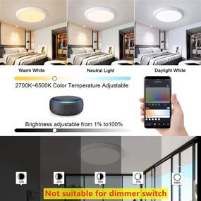 img 1 attached to 🔆 Oeegoo 12 Inch WiFi RGB Smart Ceiling Light Fixture - Slim LED Flush Mount, Dimmable 35W Low Profile Ceiling Lights for Bedroom and Living Room, Compatible with Alexa and Google Home for Enhanced Lighting