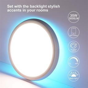 img 3 attached to 🔆 Oeegoo 12 Inch WiFi RGB Smart Ceiling Light Fixture - Slim LED Flush Mount, Dimmable 35W Low Profile Ceiling Lights for Bedroom and Living Room, Compatible with Alexa and Google Home for Enhanced Lighting