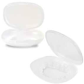 img 4 attached to 🦷 Y-Kelin 2 Pack Retainer Case: Frosted Polished Translucent Container for Orthodontic Retainers, Dentures & Mouth Guards (Milky + Translucent)