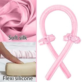 img 2 attached to Non-Heat Hair Curlers for Long Hair - DIY Heatless Hair Styling Tool with Soft Rubber Hair Rollers, Curling Ribbon for Natural Hair – Curling Rods, Hair Loops, Hair Clips, Spray Bottle (Pink) Нетепловые завивки для длинных волос - инструмент для создания причёски без использования тепла с мягкими резиновыми роликами для волос, завивочной лентой для натуральных волос – завивочные прутья, петли для волос, заколки, распылитель (розовый)