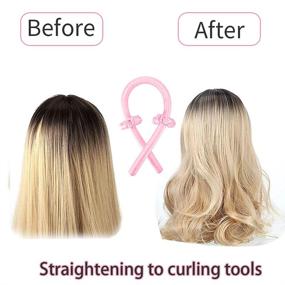 img 1 attached to Non-Heat Hair Curlers for Long Hair - DIY Heatless Hair Styling Tool with Soft Rubber Hair Rollers, Curling Ribbon for Natural Hair – Curling Rods, Hair Loops, Hair Clips, Spray Bottle (Pink) Нетепловые завивки для длинных волос - инструмент для создания причёски без использования тепла с мягкими резиновыми роликами для волос, завивочной лентой для натуральных волос – завивочные прутья, петли для волос, заколки, распылитель (розовый)