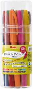 img 4 attached to ✒️ Pentel Pen Touch Felt-Tip Pen 12 Color Set SES15C-12: Vibrant Japanese Import for Creative Precision