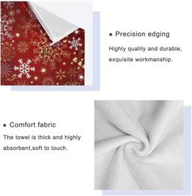 img 2 attached to 🎄 Vdsrup Christmas Snowflakes Towels Set of 3 – Red & Gold Winter Snowflake Hand Towel, Bath Towel, Washcloth – Soft Thin Face Guest Towel – Kitchen Tea Dish Towels – Bathroom Decorations & Housewarming Gifts
