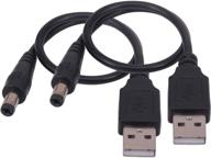 🔌 yeworth 2 шт usb в dc кабель питания - 0.25м usb 2.0 a мужской к 5.5 x 2.1 мм dc 5v разъем и адаптер для зарядки логотип