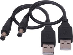 img 4 attached to 🔌 Yeworth 2 шт USB в DC кабель питания - 0.25м USB 2.0 A мужской к 5.5 x 2.1 мм DC 5V разъем и адаптер для зарядки