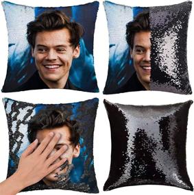 img 4 attached to Sequin Pillowcase Styles Pillow Decorative Home Decor and Decorative Pillows