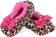 🐆 girls' clothing: memoi leopard slippers for kids girls logo