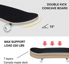 img 3 attached to 🛹 Aihoon 31"x8" Complete Skateboards: Perfect for Skill Training, Beginners, and Kids 5+!