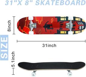 img 2 attached to 🛹 Aihoon 31"x8" Complete Skateboards: Perfect for Skill Training, Beginners, and Kids 5+!