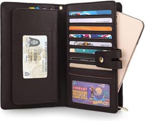img 1 attached to 👛 YALUXE Women's RFID Blocking Leather Wallet with Removable Checkbook Holder – Spacious and Secure