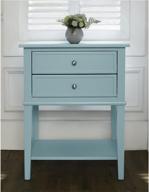 🔵 ameriwood home franklin accent table 2 drawers in blue: elegant storage solution logo