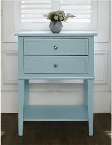 img 4 attached to 🔵 Ameriwood Home Franklin Accent Table 2 Drawers in Blue: Elegant Storage Solution