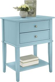 img 2 attached to 🔵 Ameriwood Home Franklin Accent Table 2 Drawers in Blue: Elegant Storage Solution