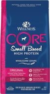 premium wellness core small breed dry dog food - wholesome grains, high protein turkey & chicken meal kibble, usa-made, natural adult formula with added vitamins, minerals, and taurine logo