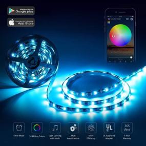 img 1 attached to 🌈 Nexlux LED Strip Lights: WiFi Smart Phone Controlled 16.4ft Non-Waterproof Light Kit with Color Changing Feature - Android and iOS Compatible, IFTTT Supported