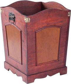 img 2 attached to 📦 The Perfect Vintage Addition: Vintiquewise(TM) Antique Wooden Waste Can/Bin with Handle