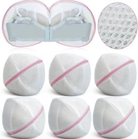 img 4 attached to 👙 6-Pack Mesh Bra Washing Bags - Laundry Bags for Lingerie, Underwear, and Delicates - with Zipper Closure - Women's Laundry Storage Solution