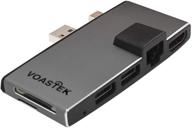 📦 voastek 6-in-1 surface pro hub combo adapter: usb 3.0 hub with hdmi, lan port, dual usb 3.0, sd/tf/micro sd reader - compatible with microsoft surface 2017/pro 4 | unique design logo