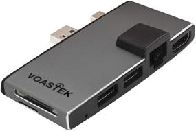 img 4 attached to 📦 VOASTEK 6-in-1 Surface Pro Hub Combo Adapter: USB 3.0 Hub with HDMI, LAN Port, Dual USB 3.0, SD/TF/Micro SD Reader - Compatible with Microsoft Surface 2017/Pro 4 | Unique Design