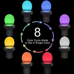 img 1 attached to 🚽 HeyMate Toilet Light Motion Sensor - Set of 2 LED Toilet Bowl Lights with 8 Colors Changing - Battery not included - Ideal for Brightening up your Bathroom at Night