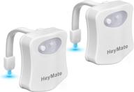 🚽 heymate toilet light motion sensor - set of 2 led toilet bowl lights with 8 colors changing - battery not included - ideal for brightening up your bathroom at night логотип